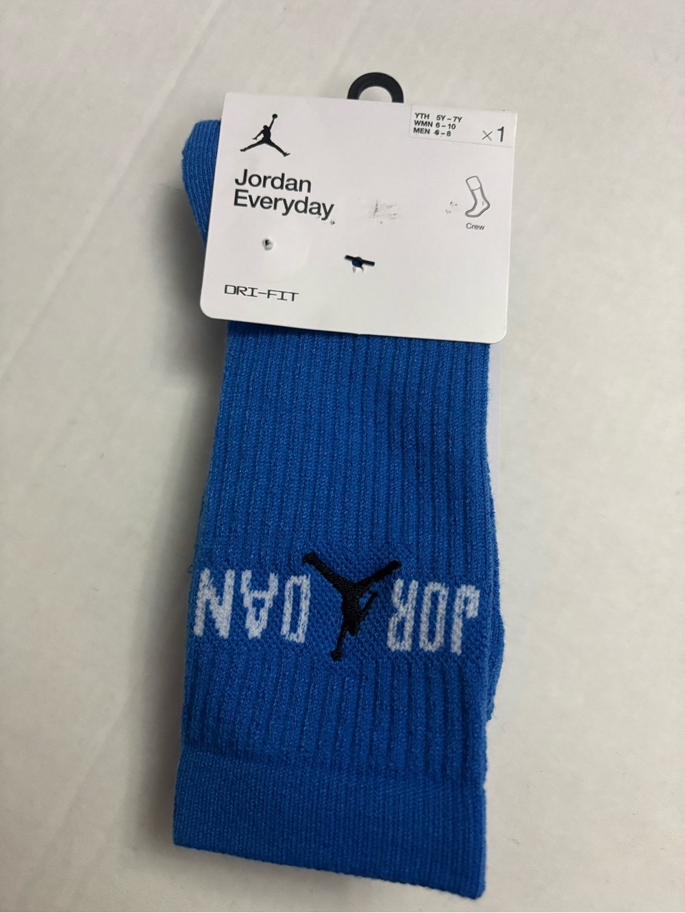 New! Jordan Everyday Dri-fit crew sock Y5-7, W6-10